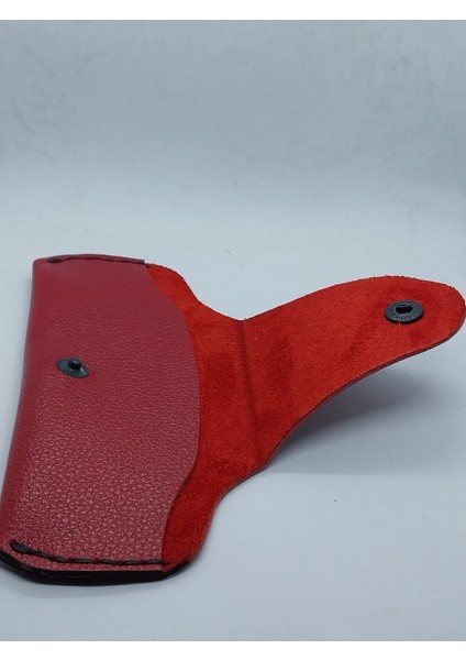 Deri Koyu Kırmızı El Yapımı Siyah Kenar Dikişli Gözlük Kılıfı fiyatları