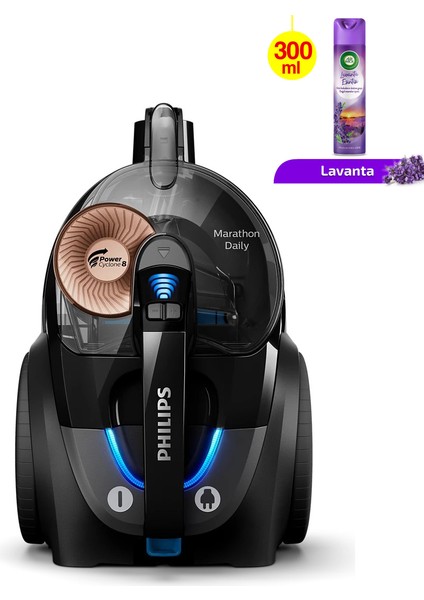 Marathon Daily Torbasiz PowerCyclone 8 Premium Elektrikli Süpürge - Yedek Filtre Hediyesiyle + Airwick Oda Kokusu Aerosol Lavanta Esintisi