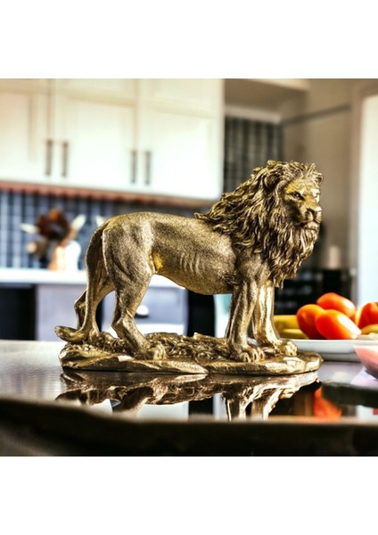 Gold Yeleli Aslan Heykel Biblo ,ev Ofis Dekorasyonu ,galatasaraylı Arkadaşa Hediye