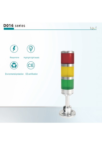 D016-3B 24V Dc Buzzer 3 Renk Aluminyum Ikaz Lambası