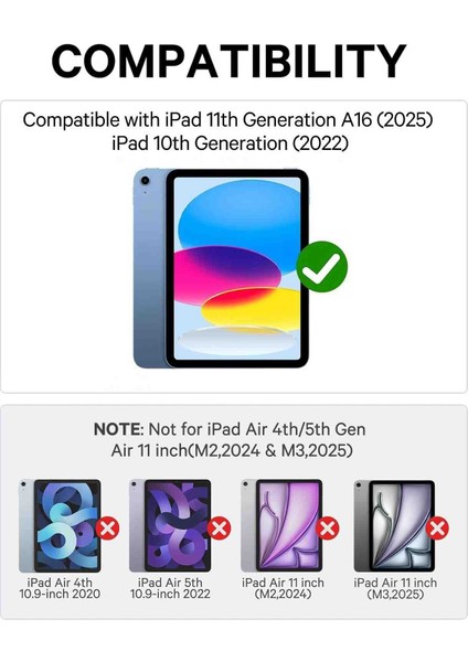 Apple Ipad 10.nesil ipad (A16) 2022 /2025 Uyumlu Magic Keyboard Touchpad Işıklı Klavyeli Kılıfı