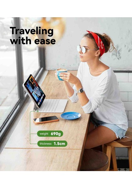 Apple Ipad 10.nesil ipad (A16) 2022 /2025 Uyumlu Magic Keyboard Touchpad Işıklı Klavyeli Kılıfı