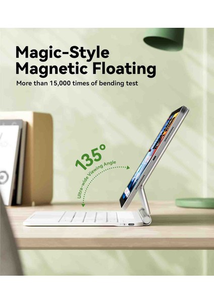 Apple Ipad 10.nesil ipad (A16) 2022 /2025 Uyumlu Magic Keyboard Touchpad Işıklı Klavyeli Kılıfı