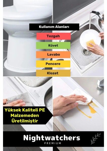 Deluxe Su Geçirmez Sızdırmaz Dayanıklı Lavabo Pvc Yağ Kenar Küf Önleyici 3.2m 10 Adet Izolasyon Bant modelleri