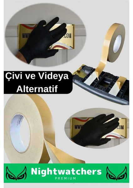 Extra Güçlü Uzun Ömürlü Kuvvetli Yapışkan Kolay Uygulanır Iz Bırakmaz Çift Taraf Köpük Bant 10 Adet