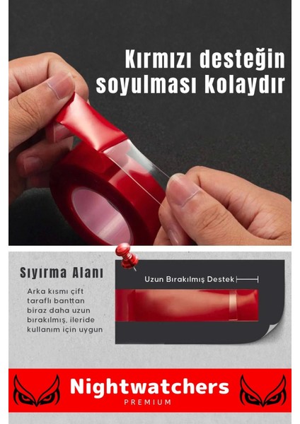 Deluxe Ekstra Güçlü Çok Amaçlı Çift Taraflı Tamir Cam Mekan Montaj 2mt Silikon Şeffaf Bant 5 Adet