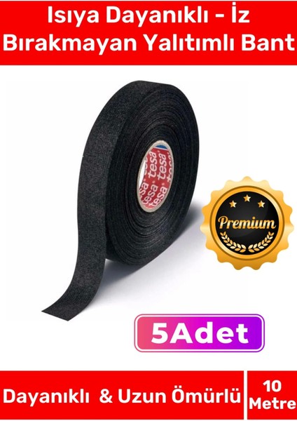 Deluxe Isıya Dayanıklı Aşınma Direnci Kalıntı Bırakmayan Alev 10MT Yalıtım Bant 5 Adet