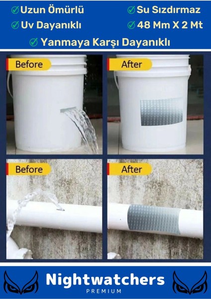 Su Geçirmez Sızdırmaz Alev Dayanıklı Alüminyum Sakız Çamur Bant 48MMX2MT Tamir Bandı 5 modelleri