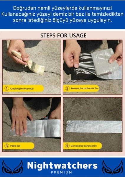 Su Geçirmez Sızdırmaz Alev Dayanıklı Alüminyum Sakız Çamur Bant 48MMX2MT Tamir Bandı 5 indirimleri