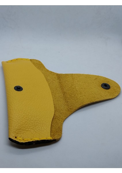 Hakiki Deri Sarı Renkli El Yapımı Çıt Çıt Kapamalı Gözlük Kılıfı modelleri