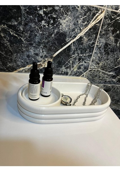 Dekoratif Kenar Detaylı Sunumluk, Makyaj ve Banyo Organizeri, Takı Tabağı, Mumluk fiyatları