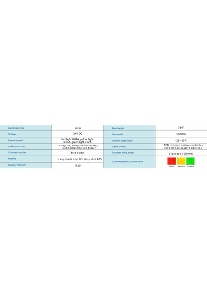 D019-B-P 24V Dc Buzzer 3 Renk Ikaz Lambası