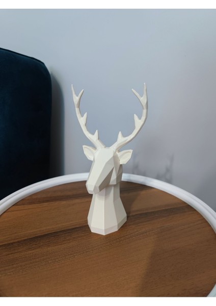 Geyik Figürlü Modern Dekoratif Hediyelik Biblo Kemik Beyazı 22 cm Gizzstore Home fiyatları