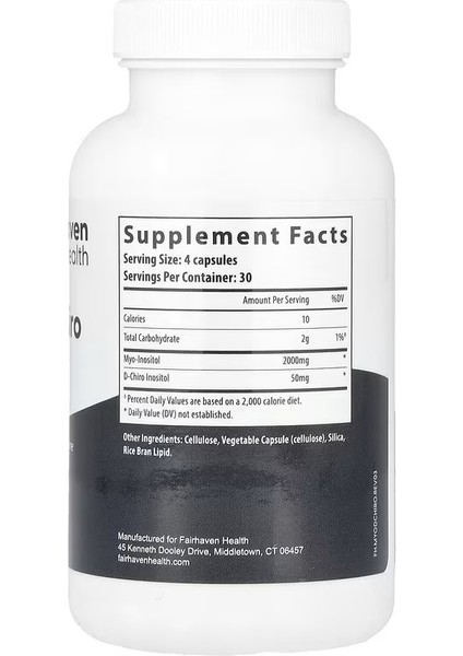 Health, Myo + D-Chiro Inositol, 120 Caps