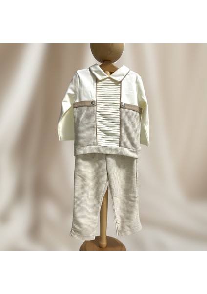 Erkek Bebek Piliseli Özel Gün Takımı - Bej Ekru Tonlar, Şık Tasarım modelleri