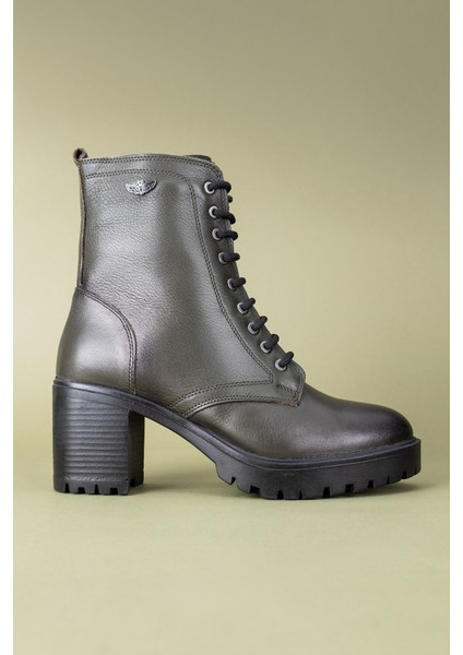 Galsu Kadın Deri Yeşil Kalın Topuklu Bot modelleri