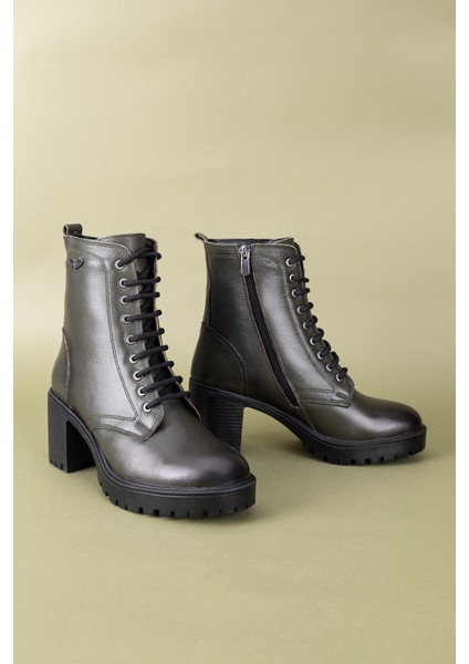 Galsu Kadın Deri Yeşil Kalın Topuklu Bot indirimleri