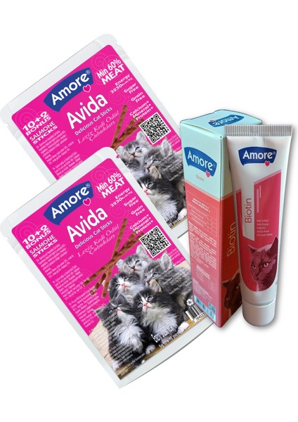 Avida 2X12LI Balıklı Kedi Ödülü Sticks, Malt 100ml