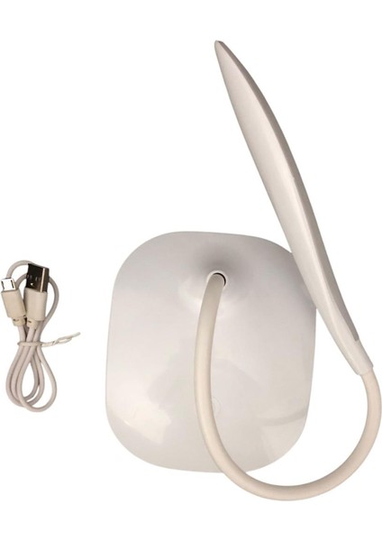 Pilli Ledli Masa Lambası 3 Kademeli Okuma Işığı Çalışma Lambası Beyaz Işık USB Kablolu