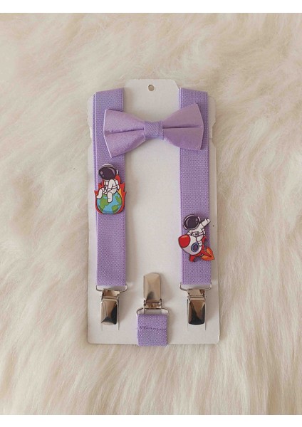 Uzay Konsept Doğum Günü Özel Gün Askı Papyon Set