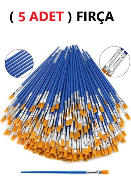 ( 5 Adet ) Resim Fırçası Sentetik Fırça Ekonomik Suluboya Akrilik Boya Guaj Boya Yağlı Boya Fırçası