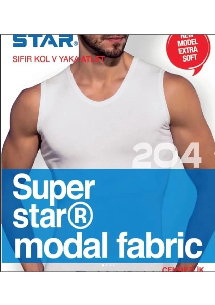 Star 204 Modal Sıfır Kol V-Yaka Atlet