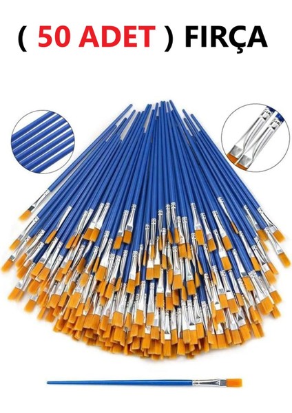 ( 50 Adet ) Resim Fırçası Sentetik Fırça Ekonomik Suluboya Akrilik Boya Guaj Boya Yağlı Boya Fırçası