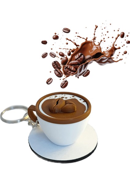 Çekirdek Kahve Fincanı Latte Çanta Charm Barista Aksesuarı Kahve Severlere Özel Tasarım Anahtarlık