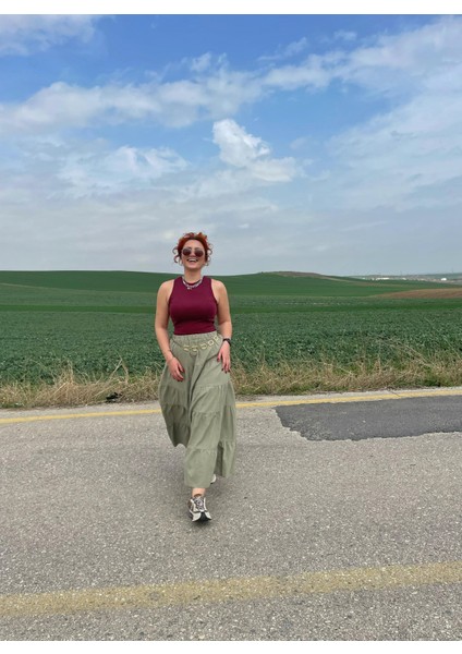 Uzun Keten Etek modelleri