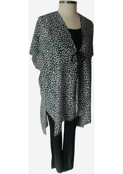 Kimono Tarzı Salaş Pareo - Siyah fırsatları