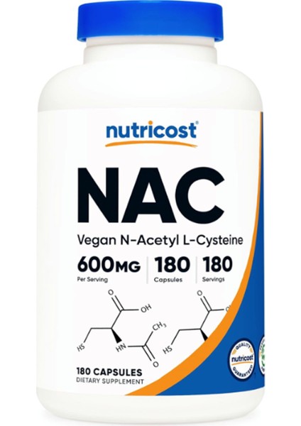 N-Acetyl L-Cysteine (N.a.c) 600MG, 180 Capsules.abd Menşei