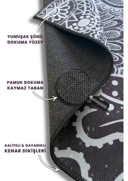Fil Desenli Yoga ve Mandala Temalı Dijital Baskılı Kaymaz Yoga Halısı fırsatları
