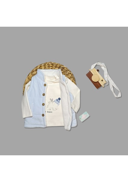 Kadife Peluş Yelekli Üçlü Takım indirimleri