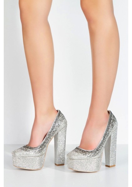 Gold Sultan Çift Renk Taşlı Klasik Köşe Kalıplı Kadın Abiye Ayakkabı Kadın Topuklu Şık fiyatları