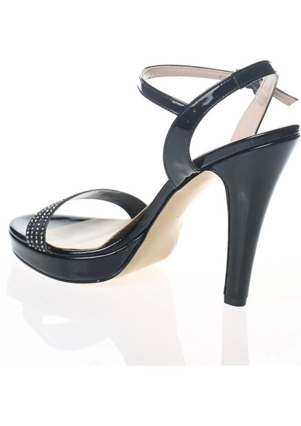 Kadın Platin Ayna Taşlı Tek Bant Abiye Ayakkabı Kadın Topuklu Şık Gece Ayakkabısı fırsatları