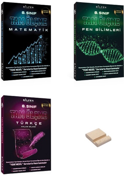 LGS 8. Sınıf Tam Ölçme Etkinlikli Matematik Fen Bilimleri ve Türkçe 3lü Set Soru Bankası + Telefon Tutucu