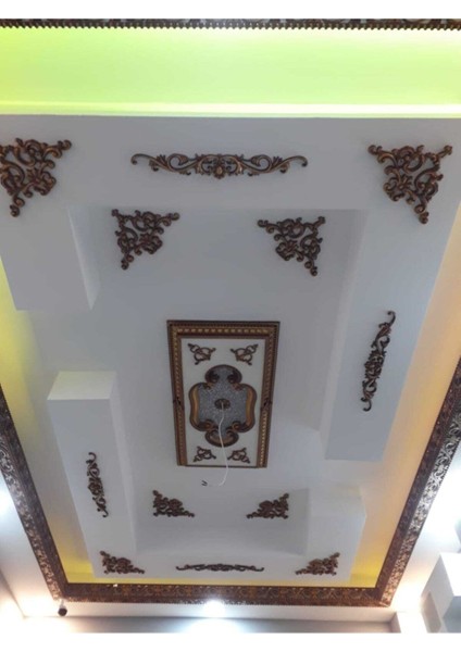 Saray Tavan Köşe Motif Kahve Eskitme 27*18 cm