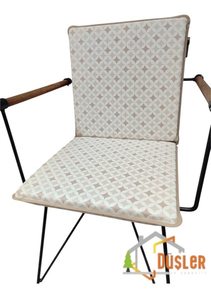 40*80 Duck Kumaş Bej Geometrik Desenli 4 cm Lik Sırtlı Sandalye Minderi fırsatları