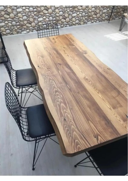 Ahşap Doğal Kütük Yemek / Toplantı / Çalışma Masası