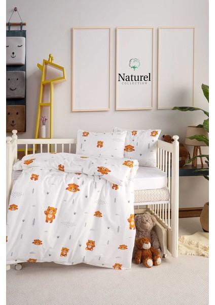 Pamuklu Bebek Nevresim Takımı (Alezli) 5 Parça Kutulu Set 100 x 150 cm