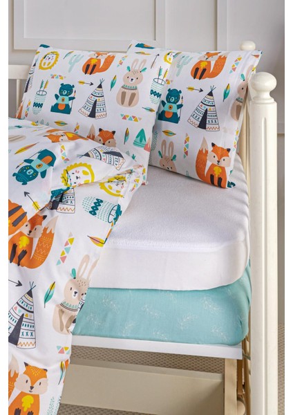 Pamuklu Bebek Nevresim Takımı (Alezli) 5 Parça Kutulu Set 100 x 150 cm