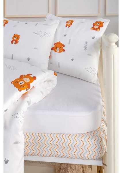 Pamuklu Bebek Nevresim Takımı (Alezli) 5 Parça Kutulu Set 100 x 150 cm