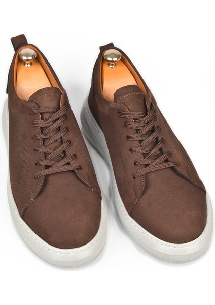 Eva Taban Bağcıklı Nubuk Deri Yüksek Taban Spor Ayakkabı Sneaker 2509953