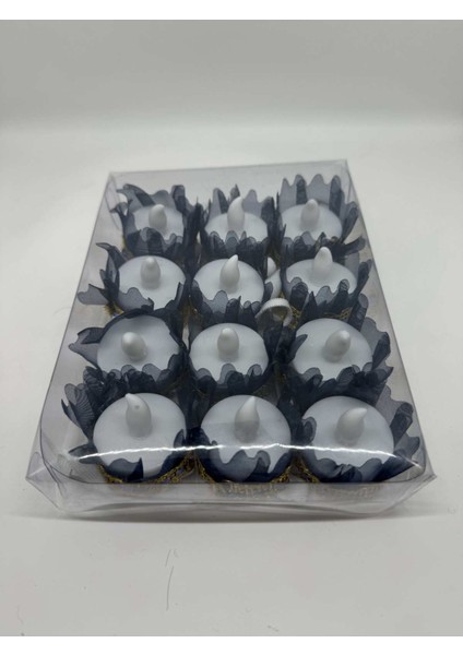 Kına Geceleri Için Özel Dantelli 12 Adet Pilli Kına Mumu Lacivert fiyatları