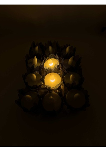 Kına Geceleri Için Özel Dantelli 12 Adet Pilli Kına Mumu Lacivert modelleri