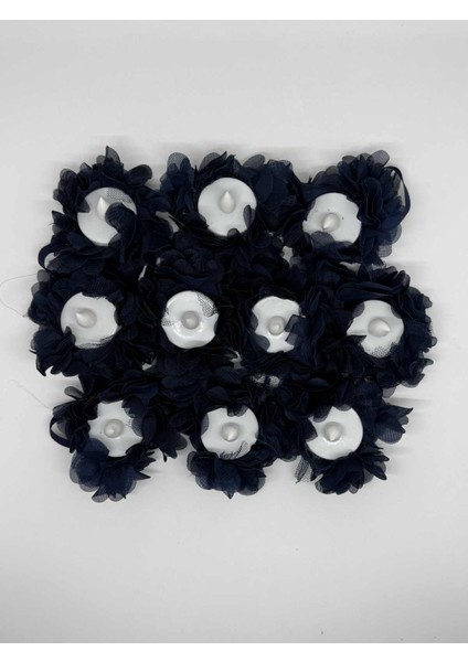 Kına Geceleri Için Özel Lazer Kesim Çiçekli 12 Adet Pilli Kına Mumu Lacivert modelleri