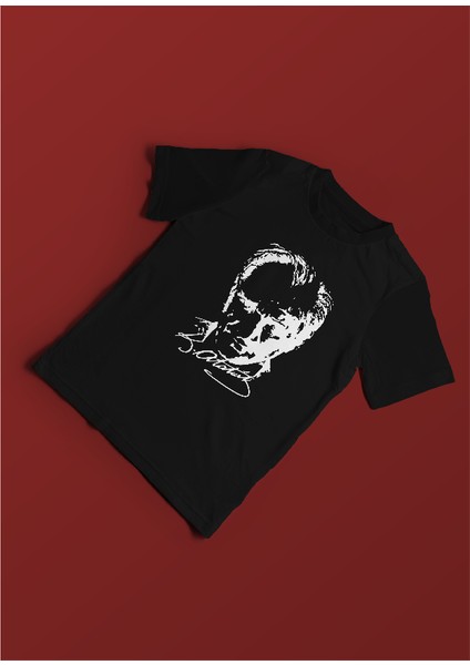 Kız Çocuk Atatürk Baskılı Pamuklu Bisiklet Yaka Kısa Kollu T-Shirt