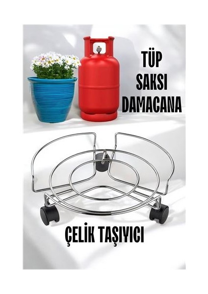 Saksı Tüp Damacana Altlığı Tekerlekli Taşıyıcı