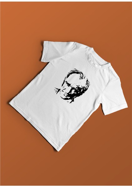 Kız Çocuk Atatürk Baskılı Bisiklet Yaka Kısa Kollu T-Shirt