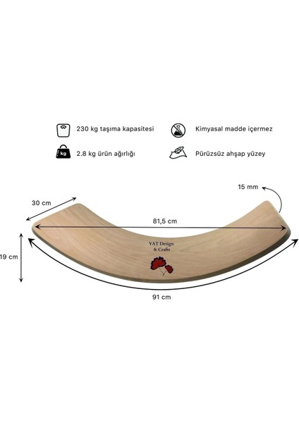 Denge Tahtası 90cm X 30cm Balance Board Doğal Ahşap Çocuk Oyuncak fırsatları